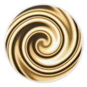Gold Tones Soft Focus Spiral Swirl Keramische Knop (Voorkant)