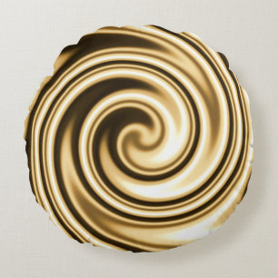 Gold Tones Soft Focus Spiral Swirl Rond Kussen