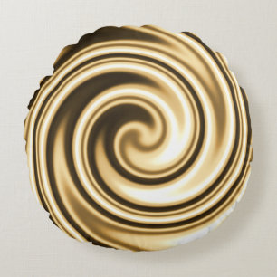 Gold Tones Soft Focus Spiral Swirl Rond Kussen