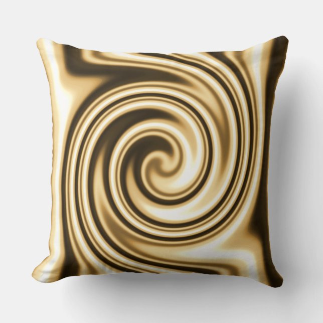 Gold Tones Soft Focus Spiral Swirl Tribal Style Kussen (Voorkant)