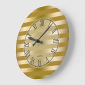 Gold Tones Stripes Pattern Grote Klok (Hoek)