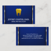 Gold Tooth Logo | Gold Trim Blue Background Visitekaartje (Voorkant / Achterkant)