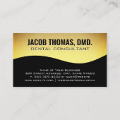 Gold Tooth-pictogram | Gold- en zwarte achtergrond Visitekaartje (Achterkant)