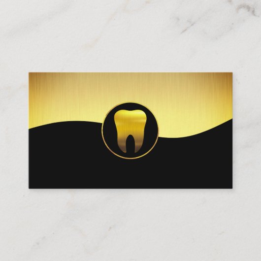 Gold Tooth-pictogram | Gold- en zwarte achtergrond Visitekaartje (Voorkant)