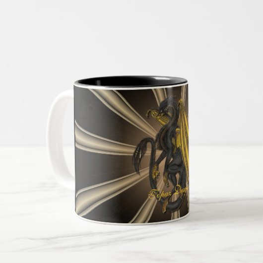 Gold Topaz Dragon Pattern Mok (Voorkant links)