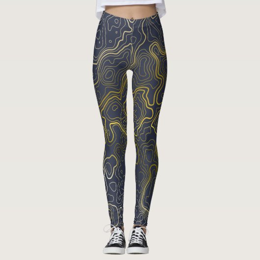 Gold Topography Leggings (Voorkant)