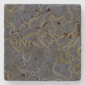 Gold Topography Stenen Onderzetter (Voorkant)