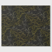 Gold Topography Wrapping Paper Cadeaupapier (Vlak)