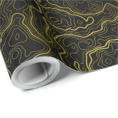 Gold Topography Wrapping Paper Cadeaupapier (Rol Hoek)