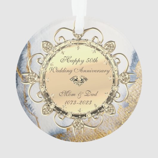 Gold Touch Diamonds 50th Wedding Jubileum Ornament (achterkant)