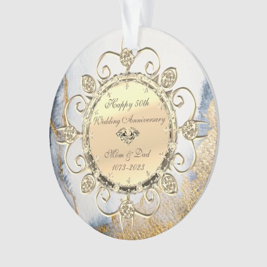 Gold Touch Diamonds 50th Wedding Jubileum Ornament (voorkant)