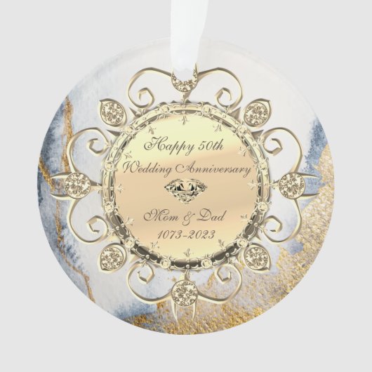 Gold Touch Diamonds 50th Wedding Jubileum Ornament (voorkant)