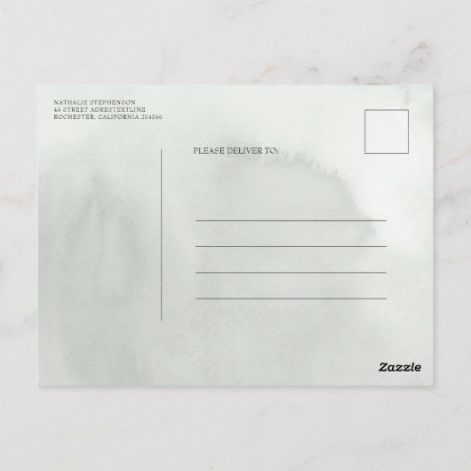 Gold Touch Green Romantisch Sla de datum op Briefkaart (Achterkant)