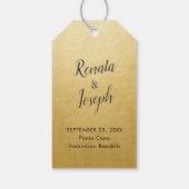 Gold Travel Theme Airplane Trail Favor Cadeaulabel (Achterkant)