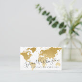 Gold Travel-Wereldkaart Visitekaartje (Staand voorkant)