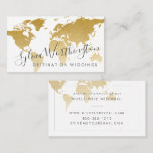 Gold Travel-Wereldkaart Visitekaartje (Voorkant / Achterkant)