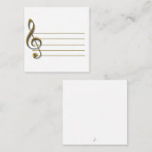 Gold Treble Clef Blank Notecard Notitiekaartje (Voorkant / Achterkant)