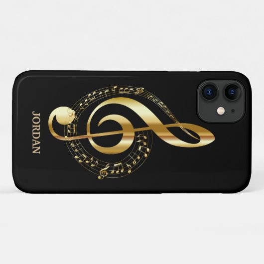 Gold Treble Clef Case-Mate iPhone Case (Achterkant (horizontaal))