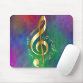 Gold Treble Clef Colorful Design Muismat (Met muis)