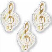 Gold Treble Clef Contour Sticker (Voorkant)