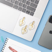 Gold Treble Clef Contour Sticker (Laptop met iPhone)