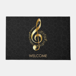 Gold Treble Clef Deurmat