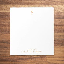 Gold Treble Clef Eenvoudige Elegante Muziek Leraar Notitieblok