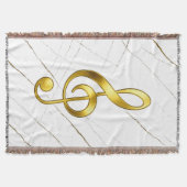 Gold Treble Clef Marble Home Decor Deken (Voorkant)