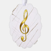 Gold Treble Clef Marble Home Decor Ornament Kaart (Links)