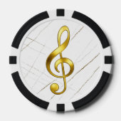 Gold Treble Clef Marble Home Decor Poker Chips (Voorkant)