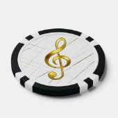 Gold Treble Clef Marble Home Decor Poker Chips (Enkel)
