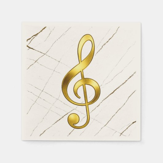 Gold Treble Clef Marble Home Decor Servet (Voorkant)