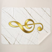 Gold Treble Clef Marble Home Decor Sherpa Deken (Voorkant (horizontaal))