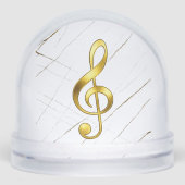 Gold Treble Clef Marble Home Decor Sneeuwbol (Voorkant)