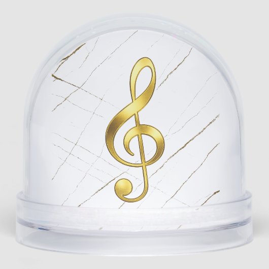 Gold Treble Clef Marble Home Decor Sneeuwbol (Voorkant)