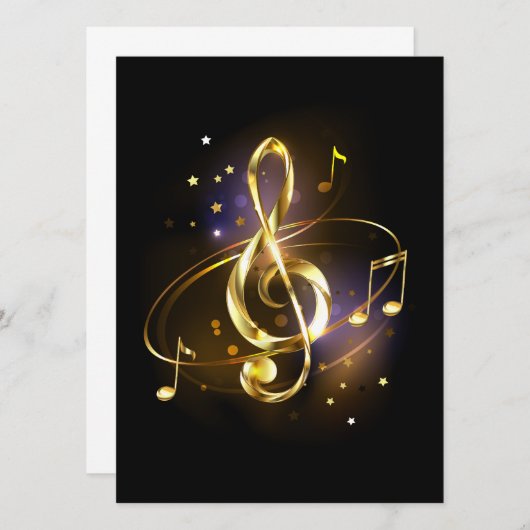 Gold Treble Clef Music Aankondiging (Voorkant / Achterkant)