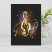 Gold Treble Clef Music Aankondiging (Staand voorkant)