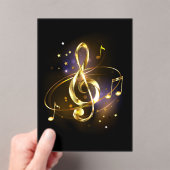 Gold Treble Clef Music Acryl Uitnodigingen (Insitu (Draagbaar))