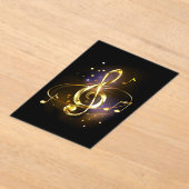 Gold Treble Clef Music Acryl Uitnodigingen (Laagn)