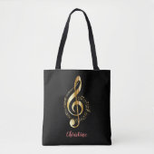 Gold Treble Clef Music Canvas tas (Voorkant)