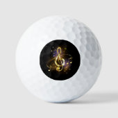 Gold Treble Clef Music Golfballen (Voorkant)
