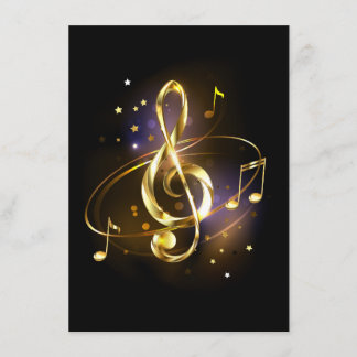 Gold Treble Clef Music Informatiekaartje
