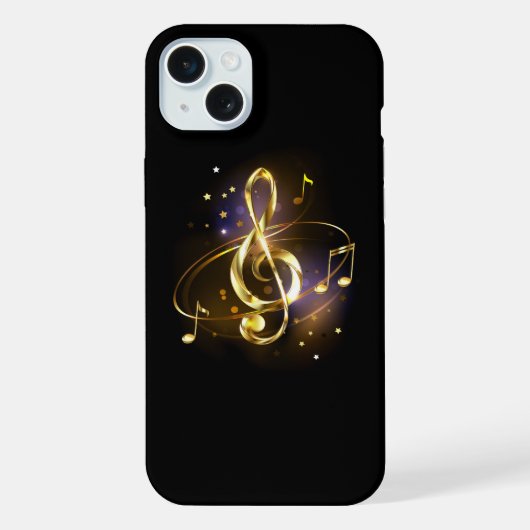 Gold Treble Clef Music iPhone Hoesje (Achterkant)