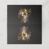 Gold Treble Clef Music Klantenkaartje (Buitenkant ongevouwen)