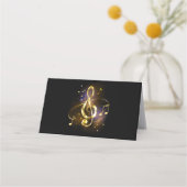 Gold Treble Clef Music Klantenkaartje (Achterkant)