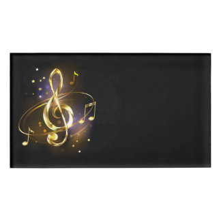 Gold Treble Clef Music Naambadge