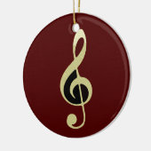 Gold Treble Clef Music Ornament (Links)