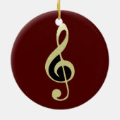 Gold Treble Clef Music Ornament (Achterkant)