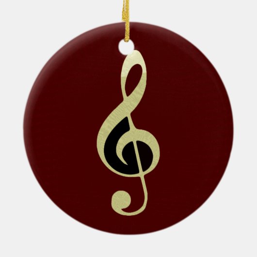 Gold Treble Clef Music Ornament (Achterkant)