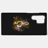 Gold Treble Clef Music Samsung Galaxy Hoesje (Achterkant horizontaal)